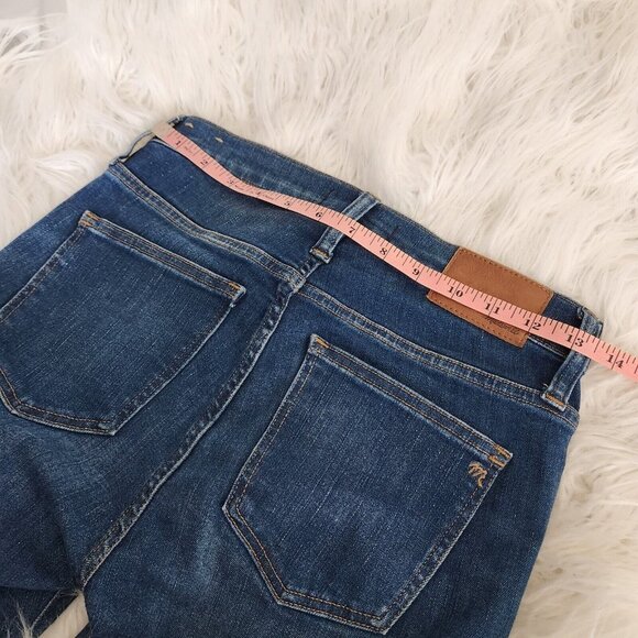 Madewell Jeans 9" High Rise Skinny Jeans Women Size 26 Raw‎ Hem 28" - Picture 8 of 14